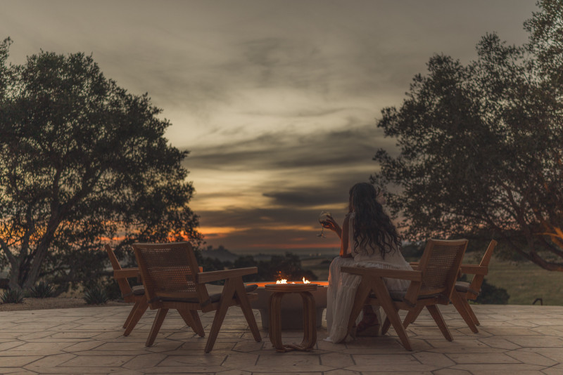 Sunset at firepit overlooking the Pacific Ocean