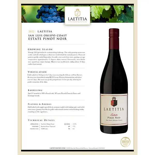 2022 Estate Pinot Noir